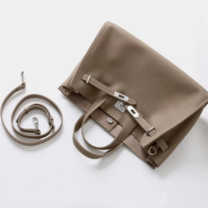 Women's Soft Structured Crossbody Bag - Pebbled Leather for Daily Use-The Yellow Prime