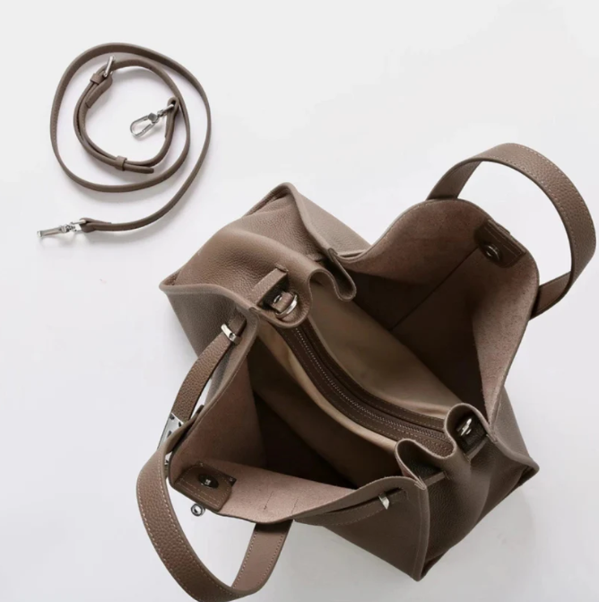 Women's Soft Structured Crossbody Bag - Pebbled Leather for Daily Use-The Yellow Prime