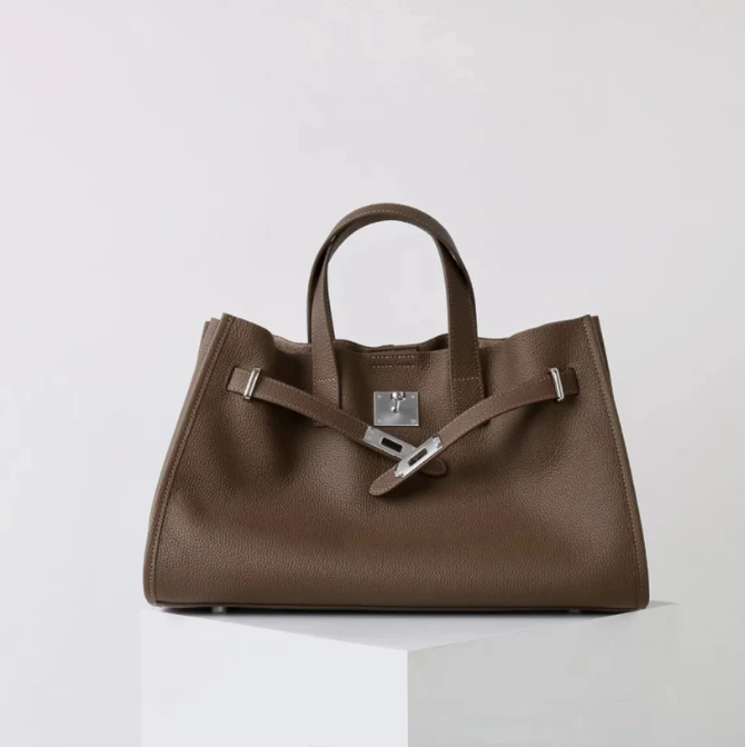 Women's Soft Structured Crossbody Bag - Pebbled Leather for Daily Use-The Yellow Prime