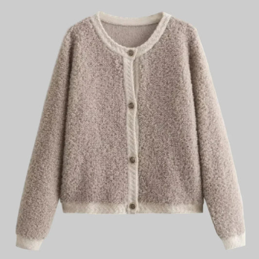 Women's Soft Textured Button Cardigan for Stylish Layering-The Yellow Prime