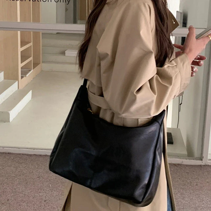 Women's Soft Versatile Hobo Bag - Slouchy Faux Leather Design-The Yellow Prime