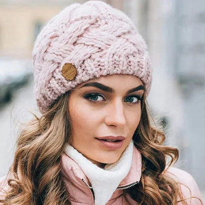 Women's Soft Wool Cable Knit Slouchy Beanie-The Yellow Prime