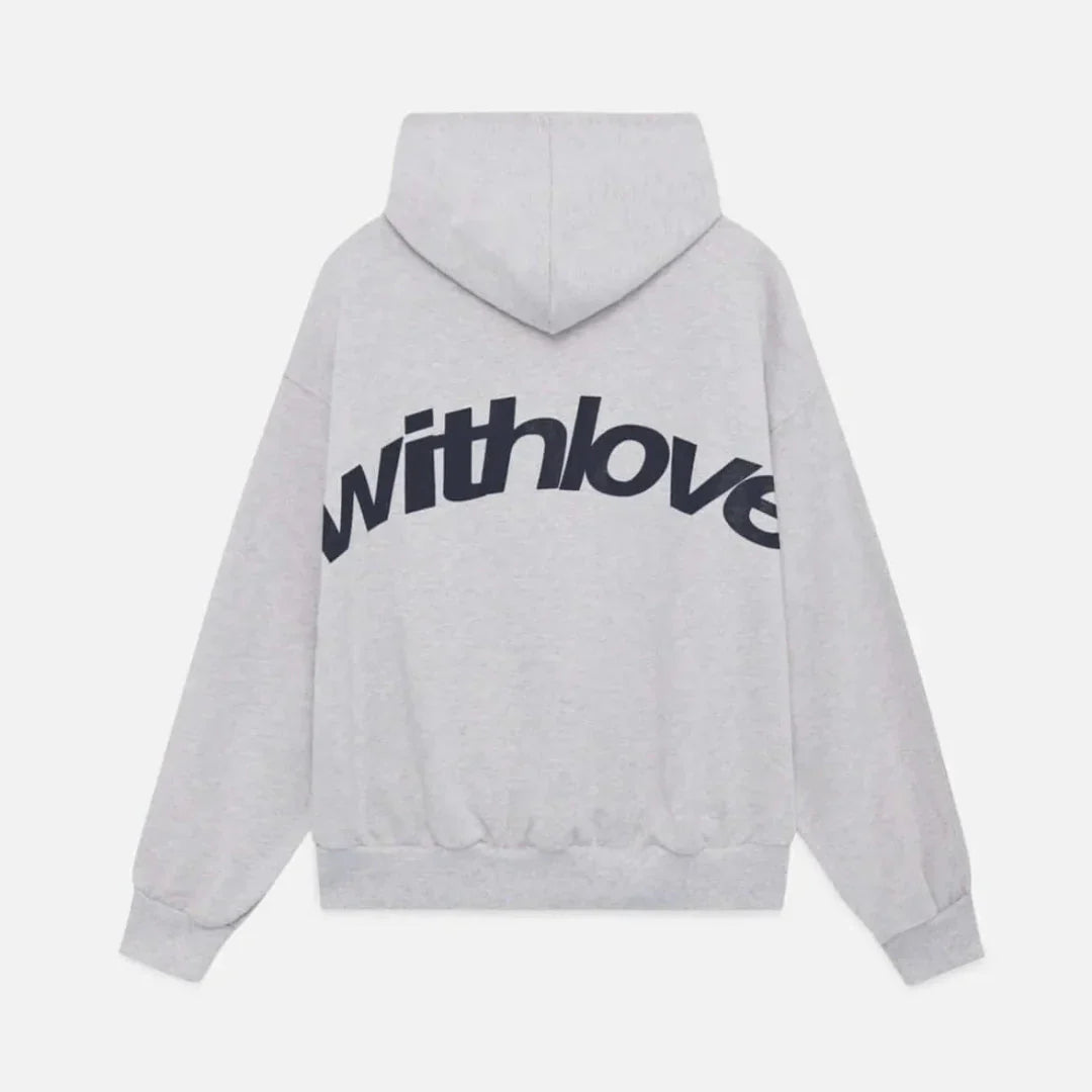 Women's Statement Casual Hoodie with Love Gray
