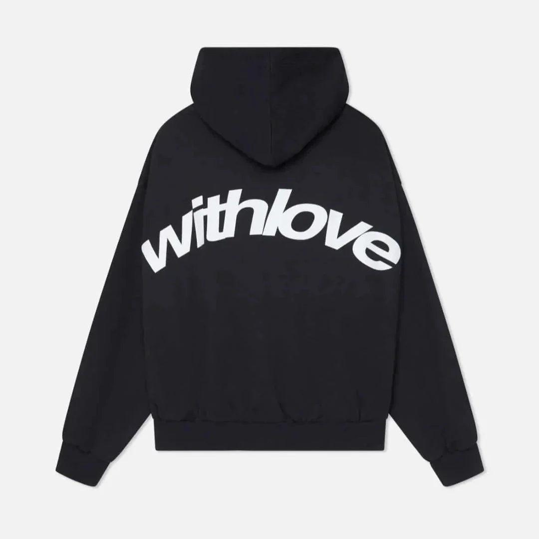 Women's Statement Casual Hoodie with Love Black