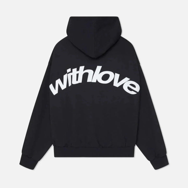 Women's Statement Casual Hoodie with Love Black