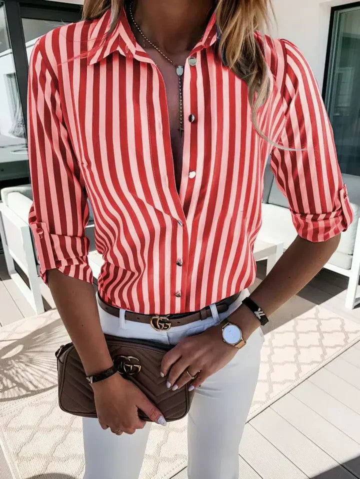 Women's Striped Casual Shirt for Everyday Wear-The Yellow Prime