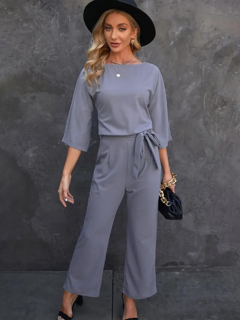 Women's Stylish Belted Jumpsuit-The Yellow Prime