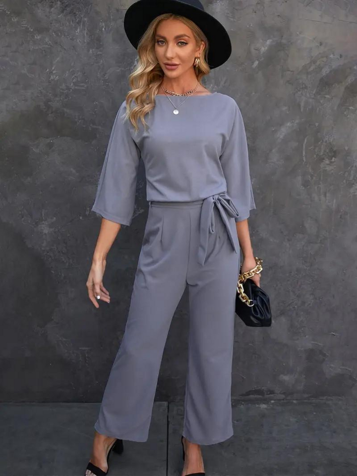 Women's Stylish Belted Jumpsuit-The Yellow Prime