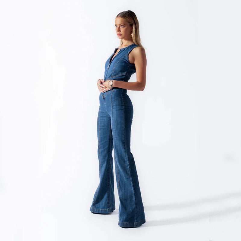 Women's Stylish Denim Jumpsuit for Modern Fashion-The Yellow Prime