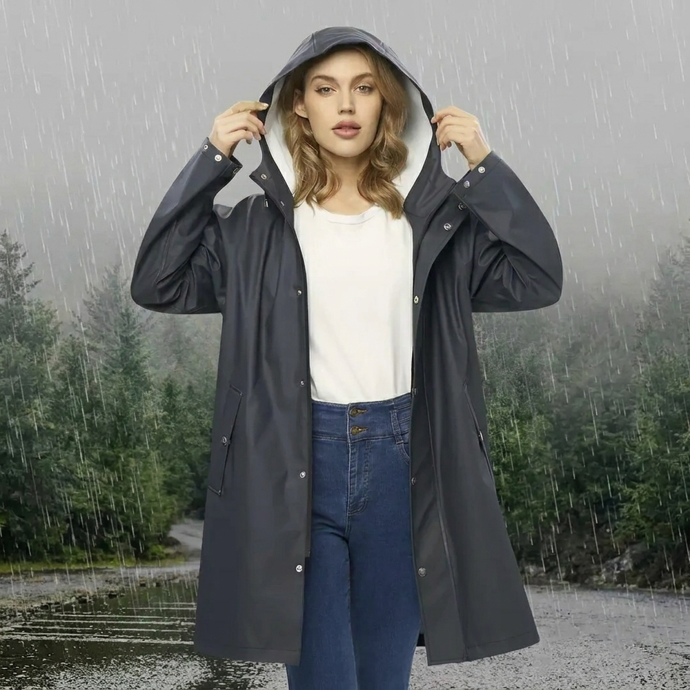 Women's Stylish Hooded Raincoat-The Yellow Prime