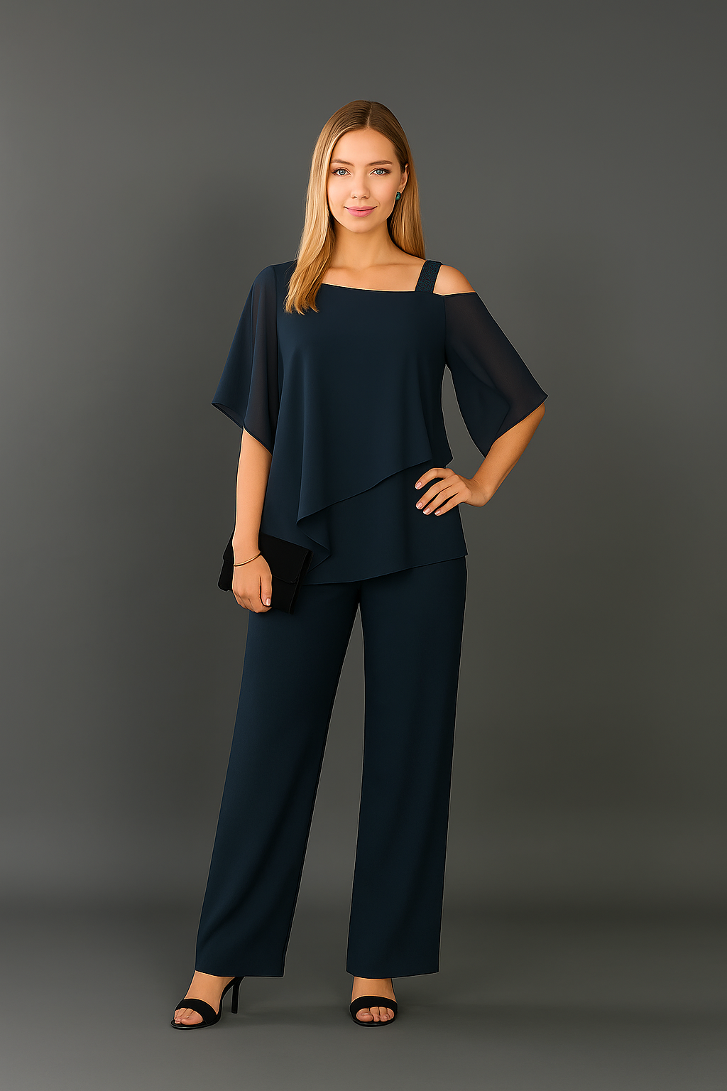 Women's Stylish One-Shoulder Casual Jumpsuit-The Yellow Prime
