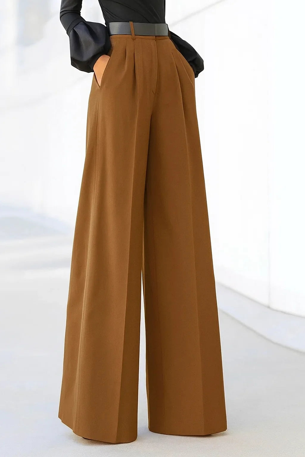Women's Stylish Wide Leg Trousers-The Yellow Prime