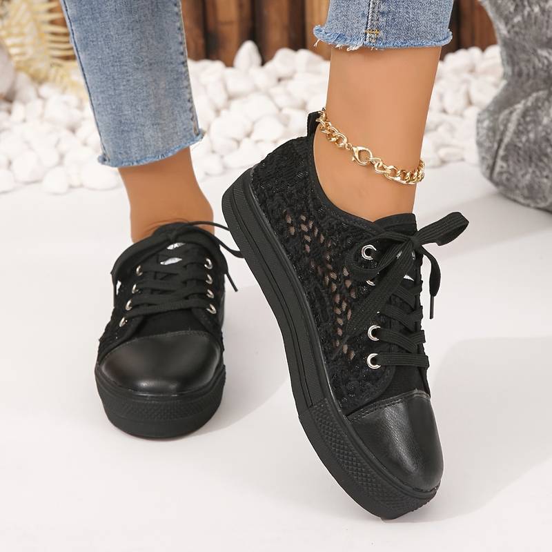 Women's Stylish and Breathable Lace Sneakers-The Yellow Prime