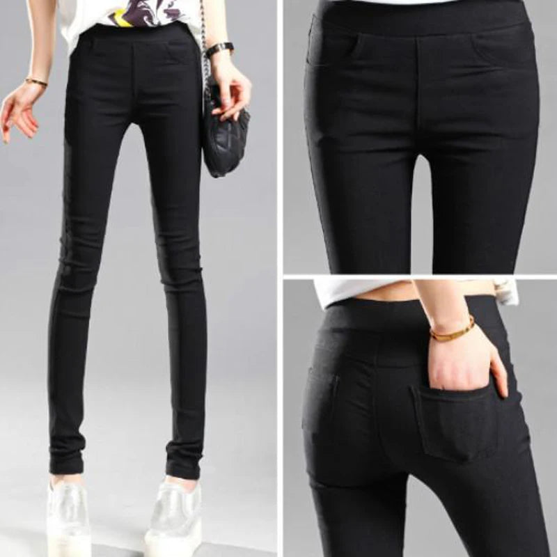 Women's Summer Casual Stretch Skinny Leggings Slim Fit Pants-The Yellow Prime