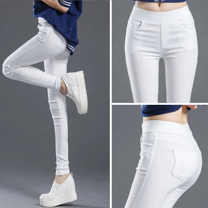 Women's Summer Casual Stretch Skinny Leggings Slim Fit Pants-The Yellow Prime