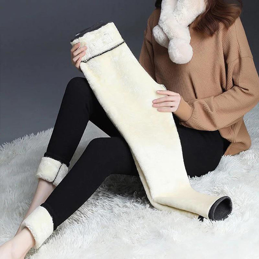 Women's Thermal Fleece Lined Leggings for Winter Layering in Black, Gray, Navy-The Yellow Prime