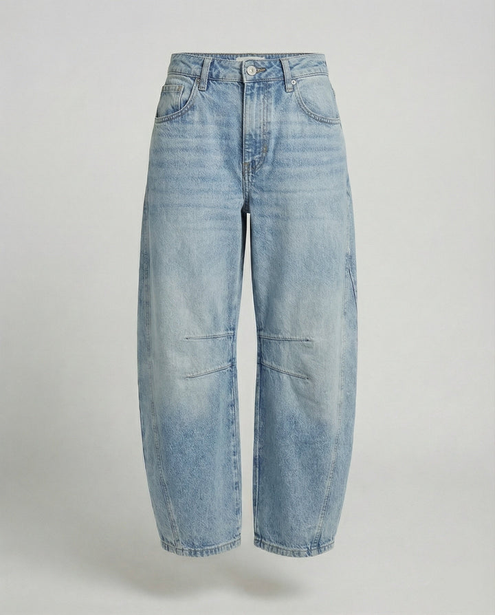Women's Trendy Wide-Leg Denim Trousers-The Yellow Prime