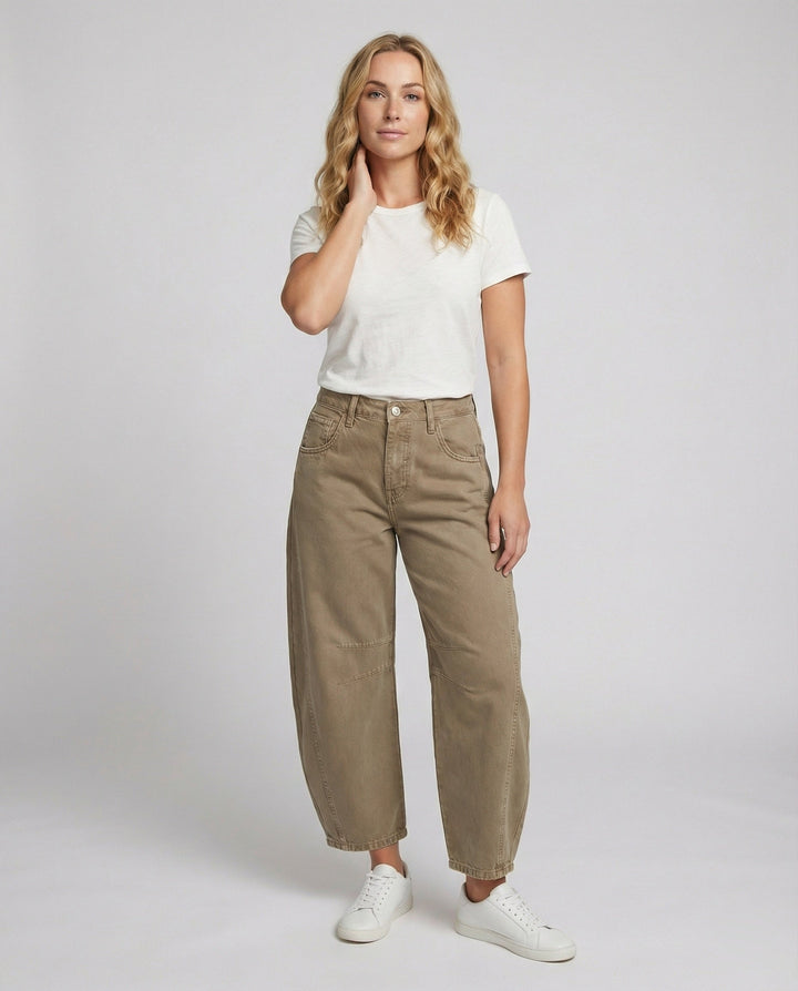 Women's Trendy Wide-Leg Denim Trousers-The Yellow Prime