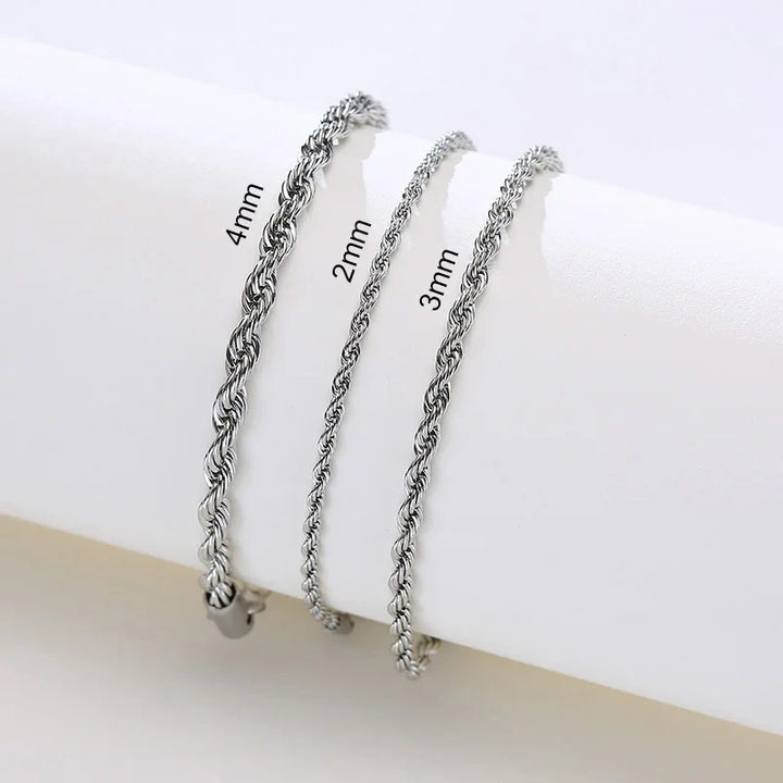 Women's Twisted Stainless Steel Rope Chain Bracelet-The Yellow Prime