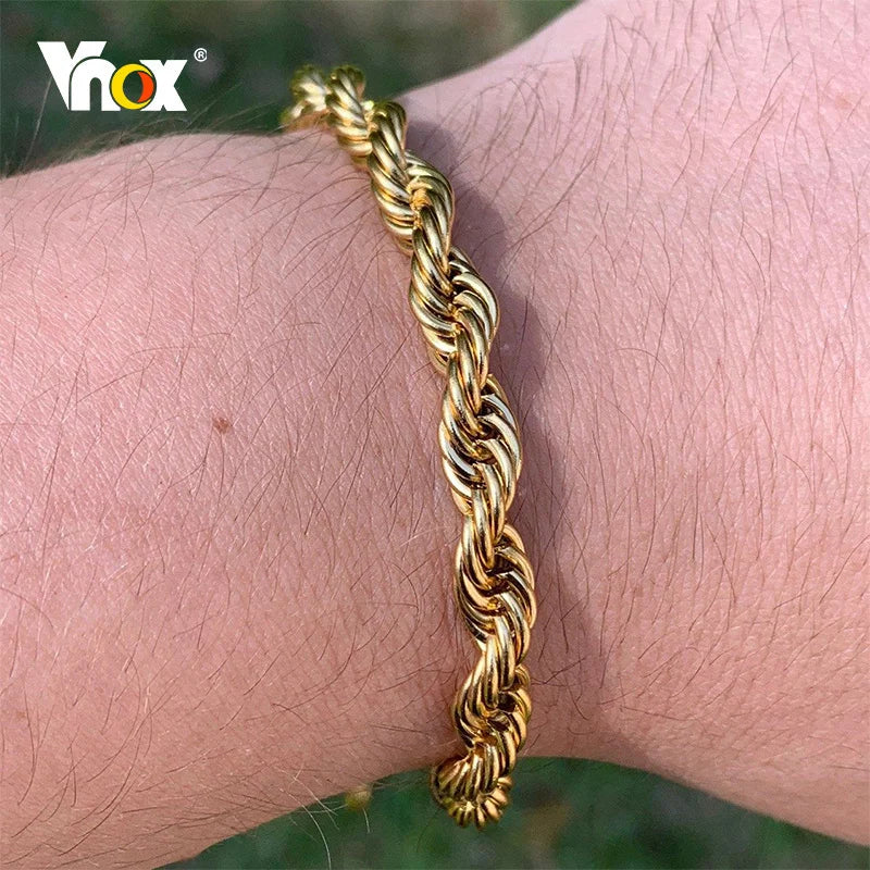 Women's Twisted Stainless Steel Rope Chain Bracelet-The Yellow Prime