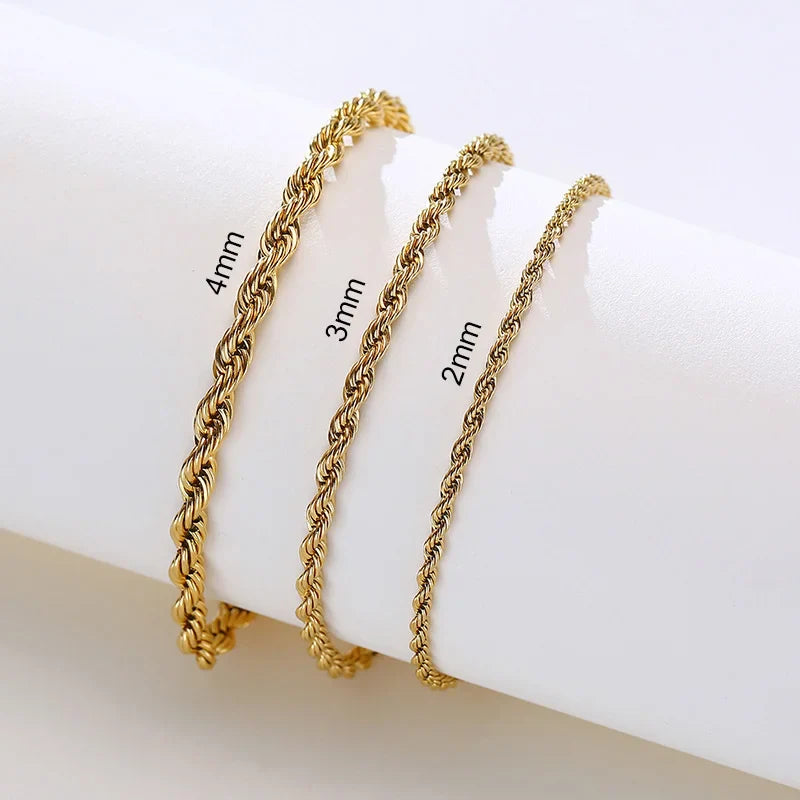 Women's Twisted Stainless Steel Rope Chain Bracelet-The Yellow Prime