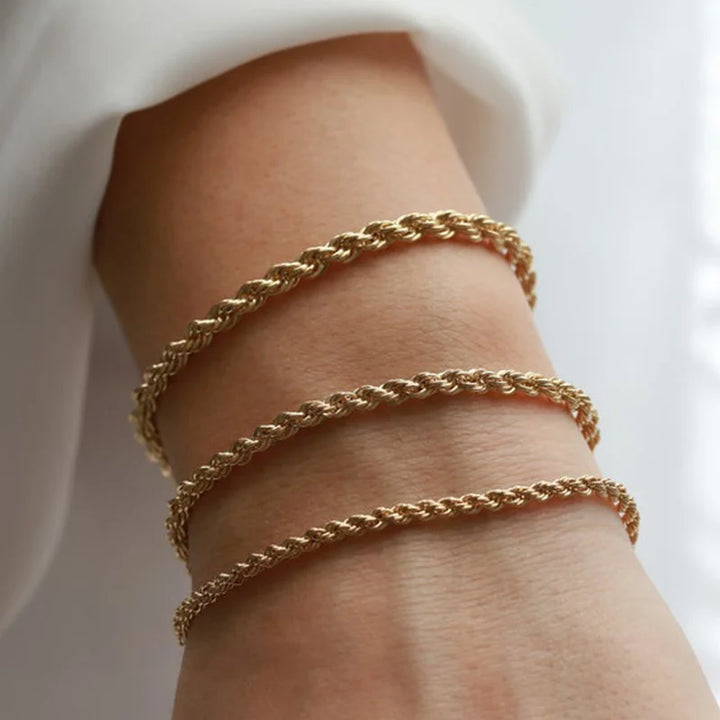Women's Twisted Stainless Steel Rope Chain Bracelet-The Yellow Prime