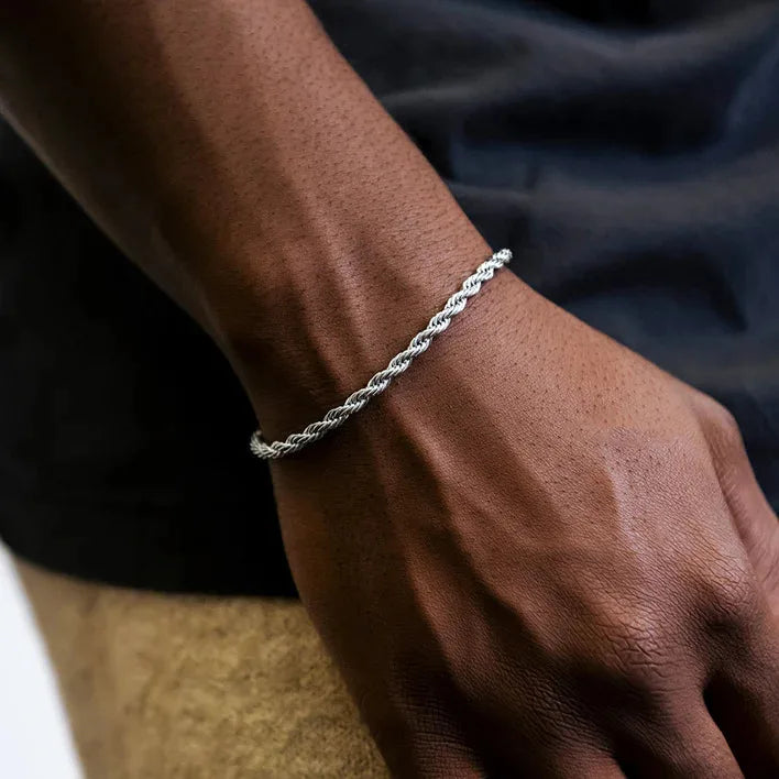 Women's Twisted Stainless Steel Rope Chain Bracelet-The Yellow Prime