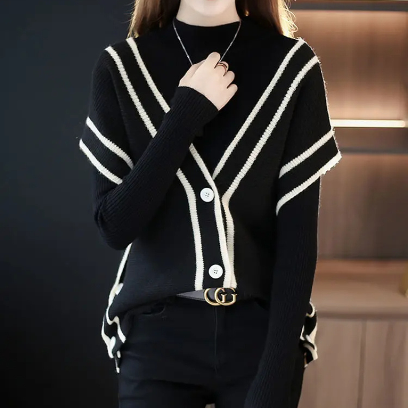 Women's V-Neck Contour Cardigan-The Yellow Prime