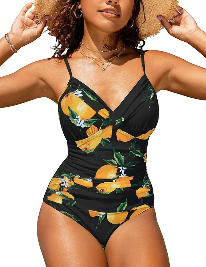 Women's V-Neck Push-Up Swimsuit-The Yellow Prime