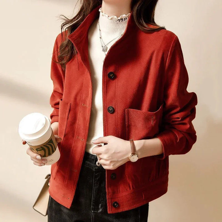 Women's Velvet Button-Up Jacket-The Yellow Prime