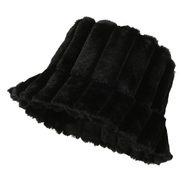 Women's Warm Cozy Bucket Hat - Ribbed Faux Fur for Winter-The Yellow Prime