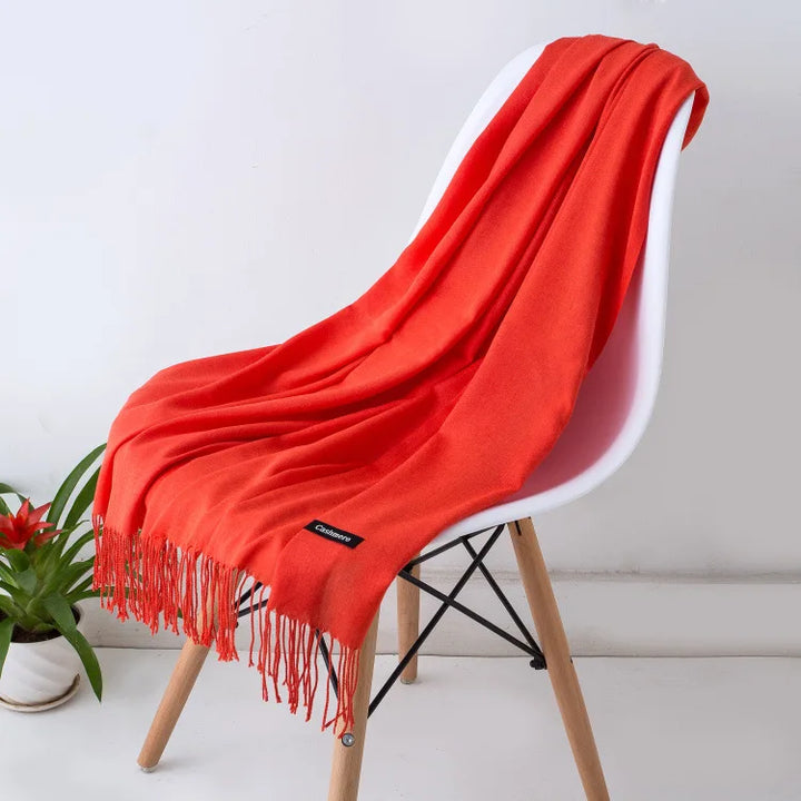 Women's Warm Cozy Cashmere Scarf with Long Fringe for Winter-The Yellow Prime