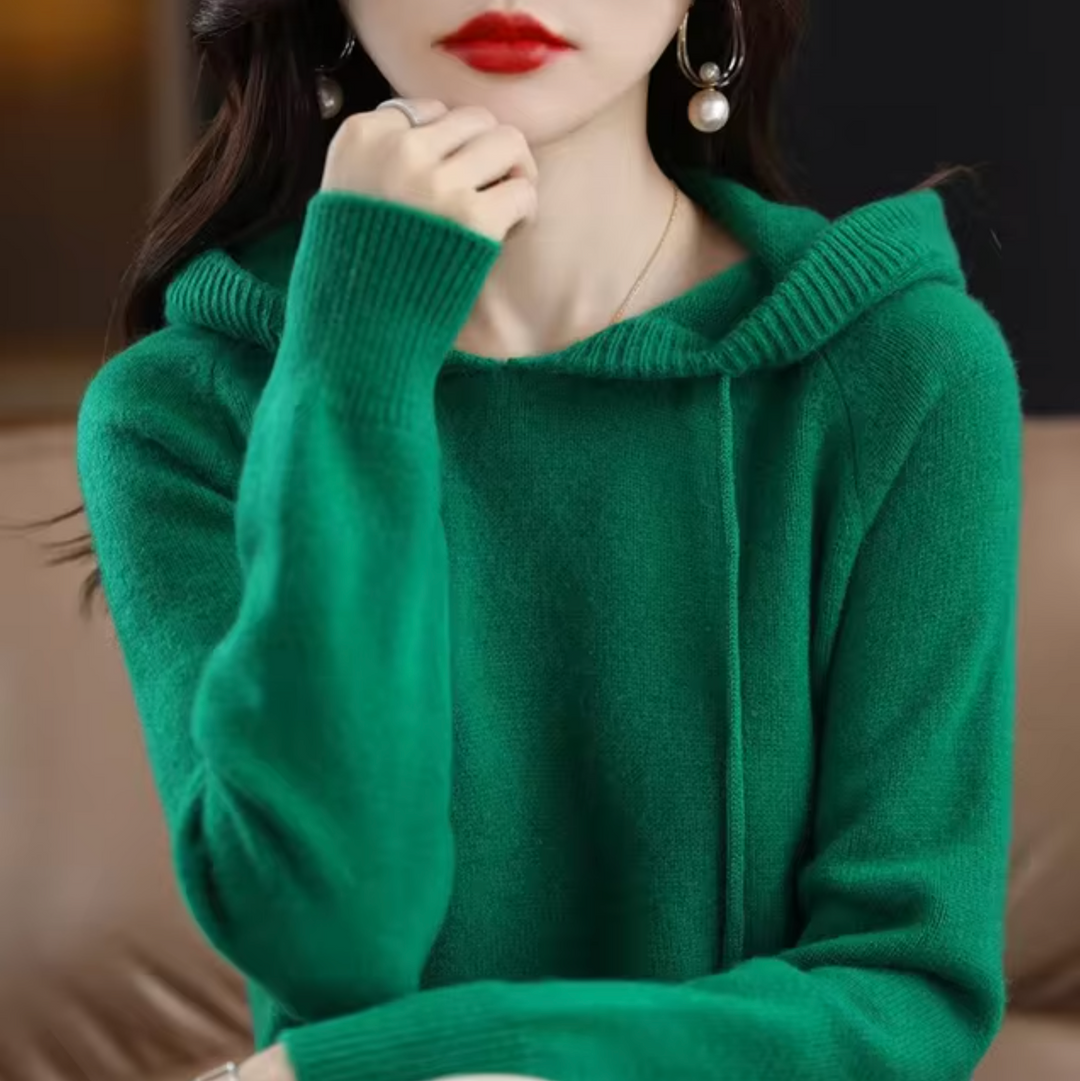 Women's Warm Cozy Knit Hoodie - Soft, Relaxed Fit-The Yellow Prime