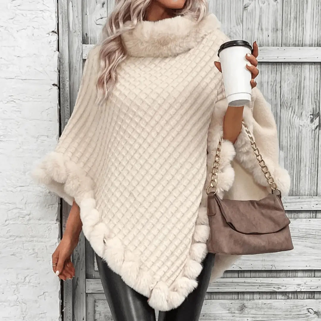 Women's Warm Cozy Poncho - Slouchy Cowl, Acrylic for Fall-The Yellow Prime