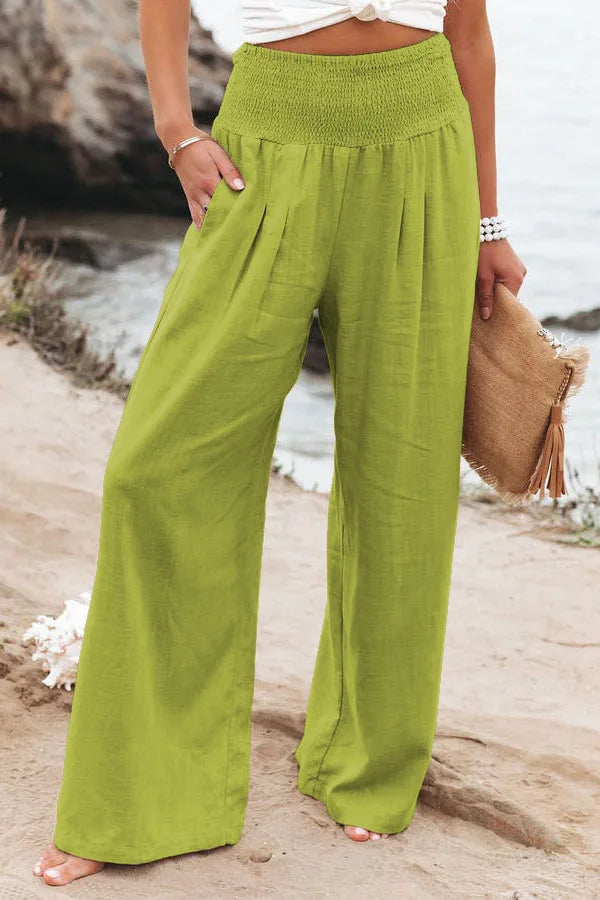 Women's casual drawstring wide-leg pants for spring and summer-The Yellow Prime