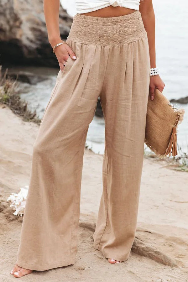 Women's casual drawstring wide-leg pants for spring and summer-The Yellow Prime
