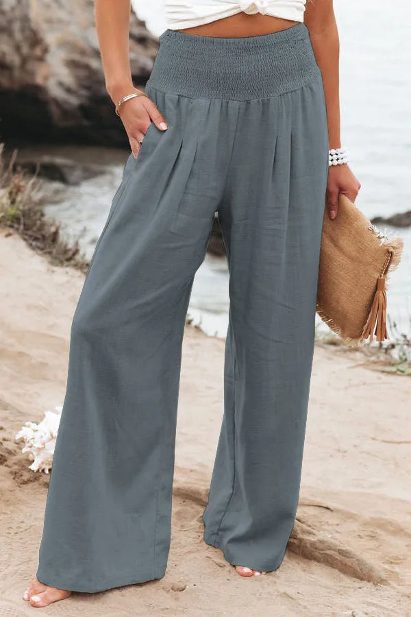 Women's casual drawstring wide-leg pants for spring and summer-The Yellow Prime