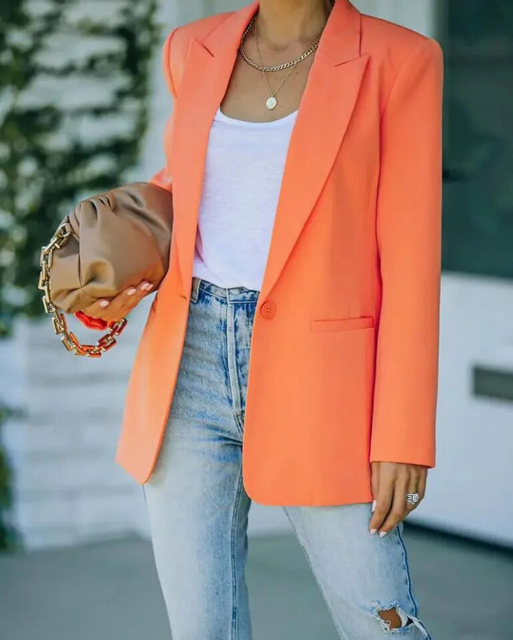 Women's tailored fit blazer – soft fabric for office wear-The Yellow Prime