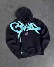 Y2K Harajuku Oversized Letter Hoodie – Unisex Streetwear Black Blue
