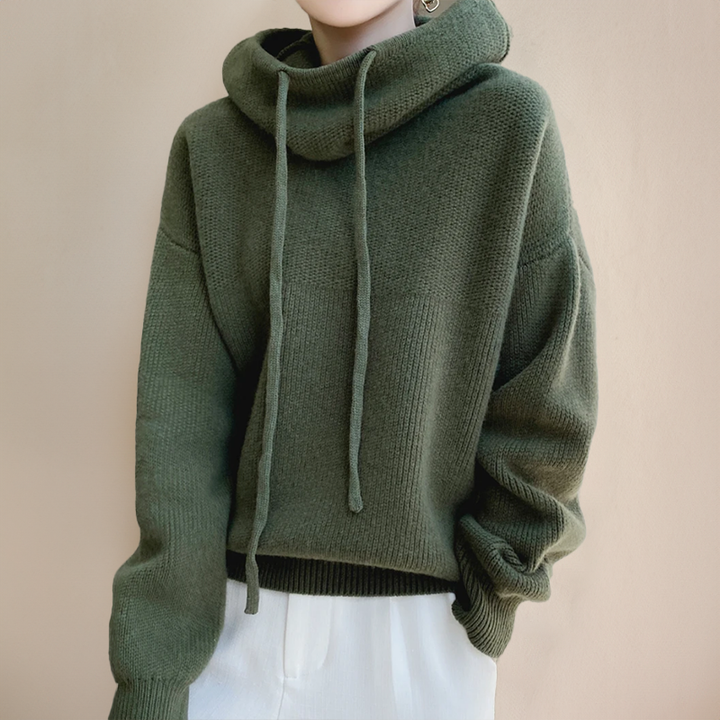 Women's Soft Knit Hoodie with Oversized Fit and Drawstring