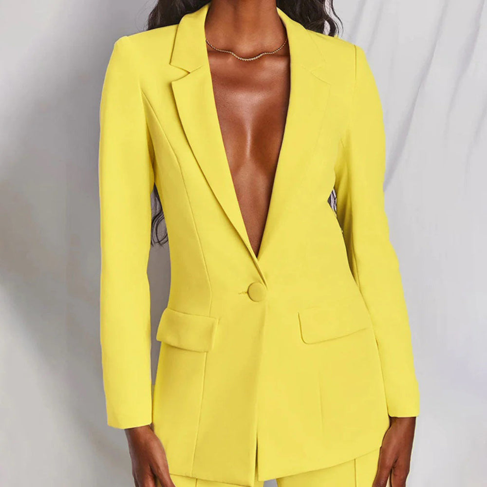 Women's Elegant Blazer and Pants Set for Stylish Outfits-The Yellow Prime