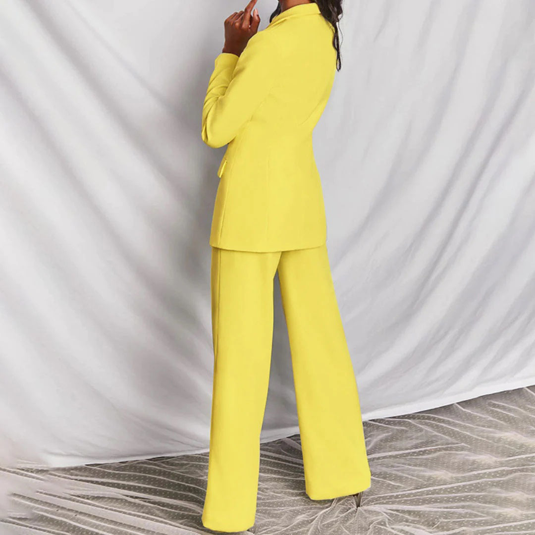 Women's Elegant Blazer and Pants Set for Stylish Outfits-The Yellow Prime
