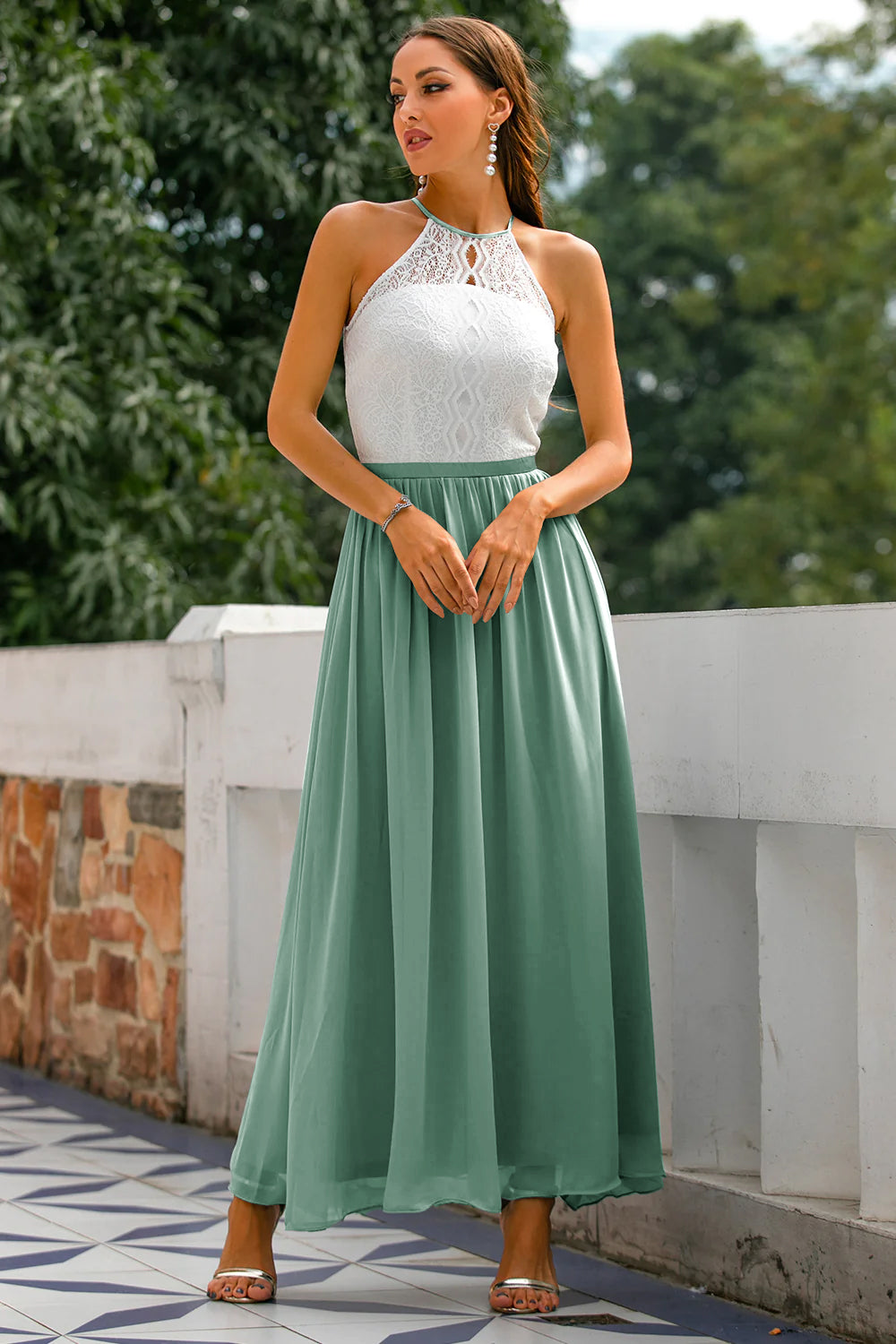 Yolanda | Women's Elegant Halter Dress for Wedding Guests-The Yellow Prime