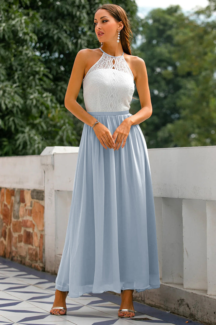 Yolanda | Women's Elegant Halter Dress for Wedding Guests-The Yellow Prime
