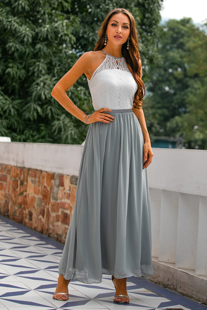 Yolanda | Women's Elegant Halter Dress for Wedding Guests-The Yellow Prime