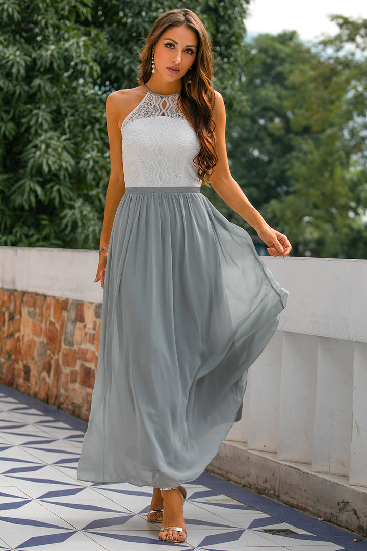 Yolanda | Women's Elegant Halter Dress for Wedding Guests-The Yellow Prime