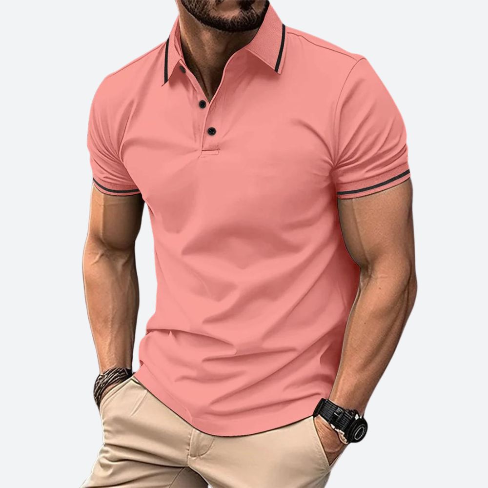 Zander | Men's Fashionable Short-Sleeved Polo Shirt-The Yellow Prime