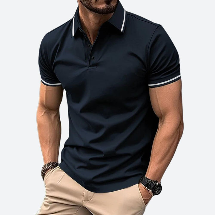 Zander | Men's Fashionable Short-Sleeved Polo Shirt-The Yellow Prime