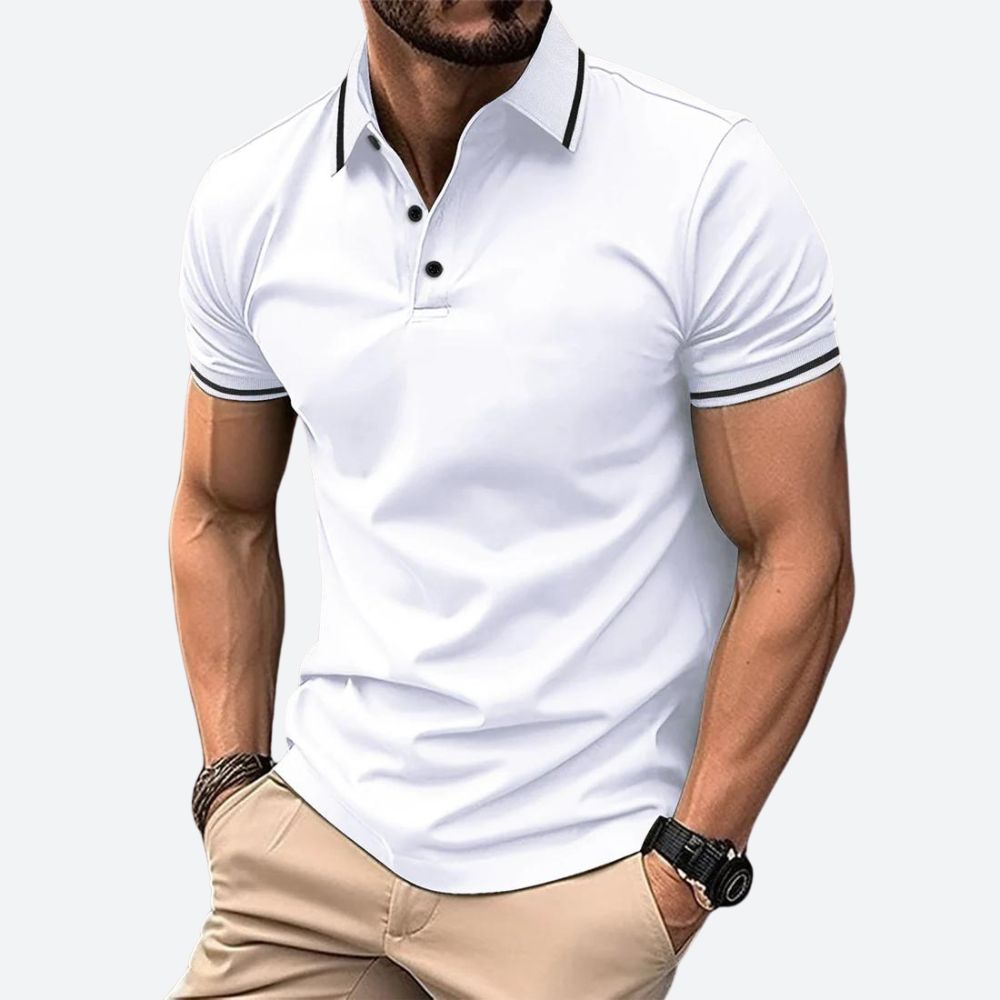 Zander | Men's Fashionable Short-Sleeved Polo Shirt-The Yellow Prime