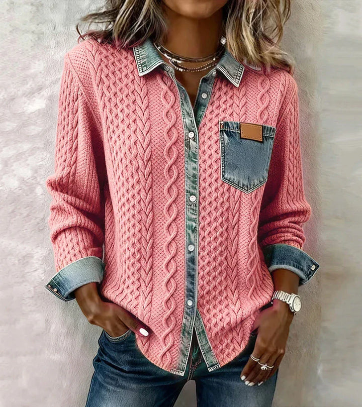 Arielle | Women's Patchwork Knit Top-The Yellow Prime